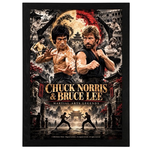 Bruce lee chuck norris wall - bruce,