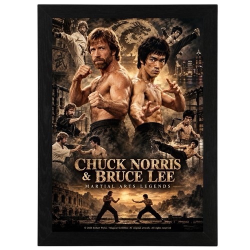 Bruce lee chuck norris wall - chuck,